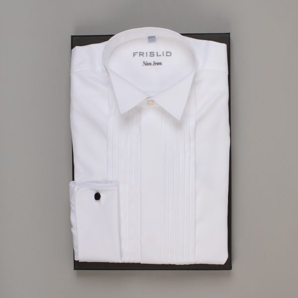 FRISLID - Smokingskjorte m folder og knekt snipp