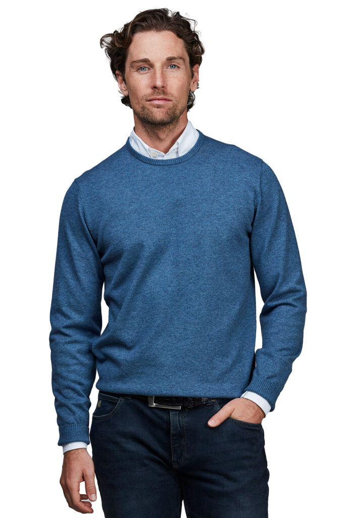 Hansen-and-Jacob_Knitwear_11555_Crew-neck-sweater_45_Mid-blue_front