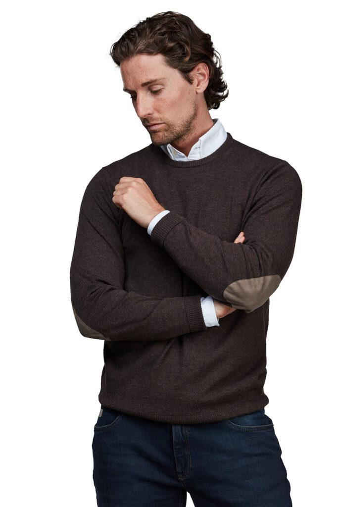 Hansen-and-Jacob_Knitwear_11555_Crew-neck-sweater_68_Brown_front