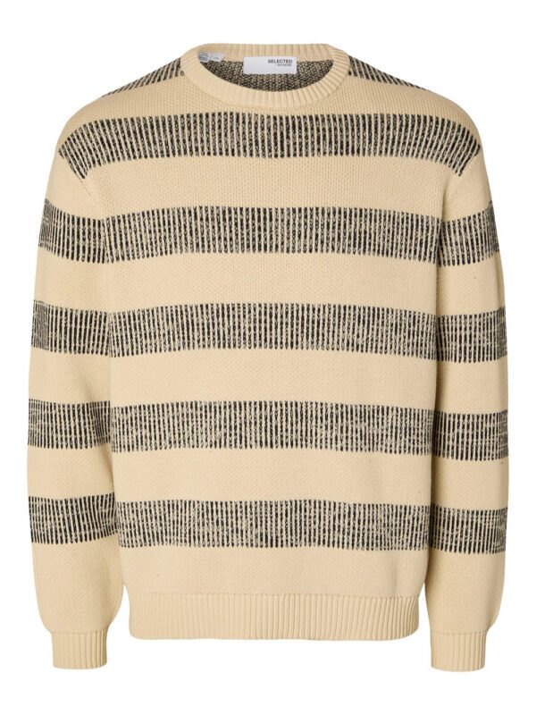 SELECTED HOMME - Slhstan Relaxed Ls Knit Stripe Crew Nec