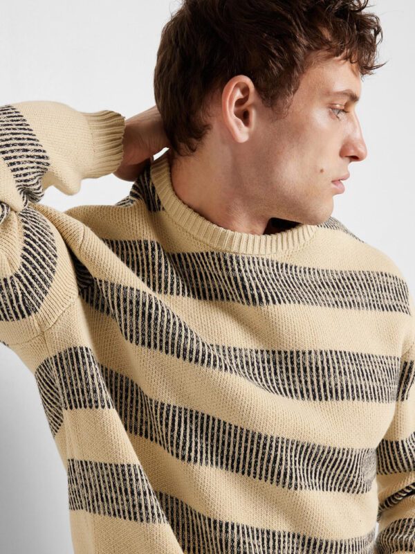 SELECTED HOMME - Slhstan Relaxed Ls Knit Stripe Crew Nec