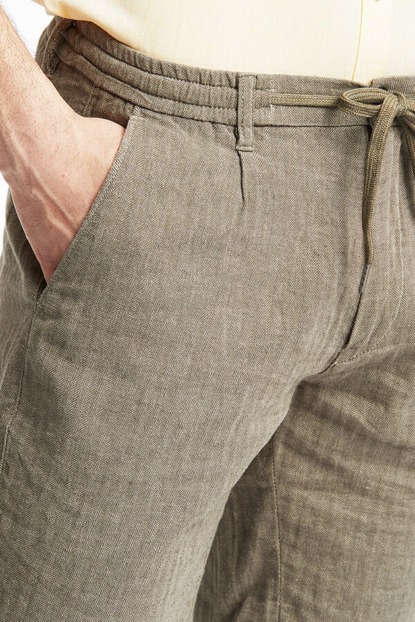 LINDBERGH - Linen Blend Herringbone Shorts