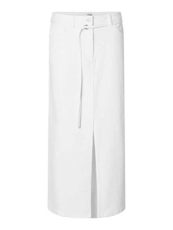 SELECTED FEMME - Lexia MW White Denim Column Skirt