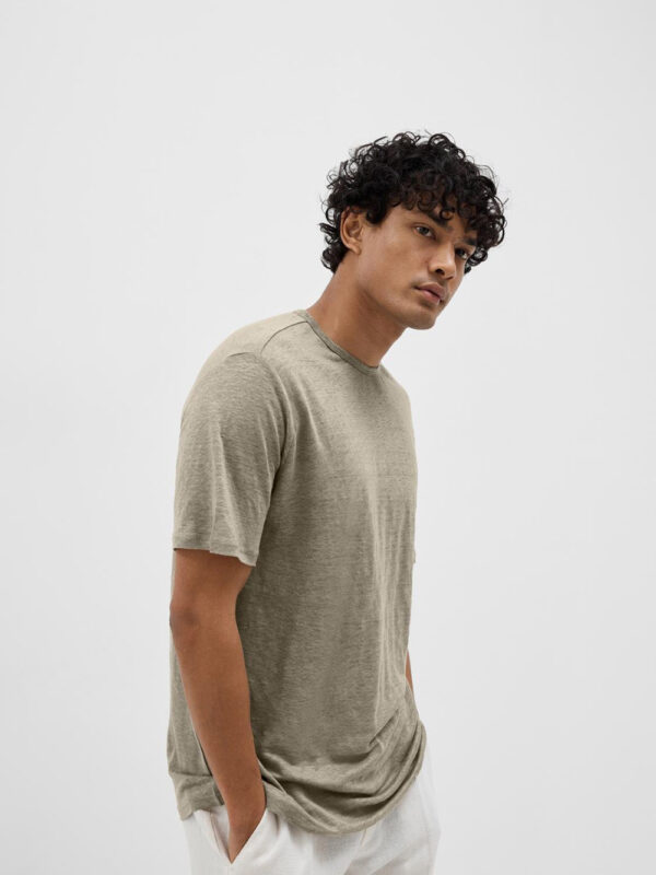 SELECTED HOMME - Bet Linen ss O-Neck Tee