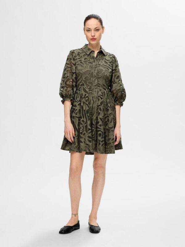 SELECTED FEMME - Allia 3/4 Short Shirt Broderi Dress