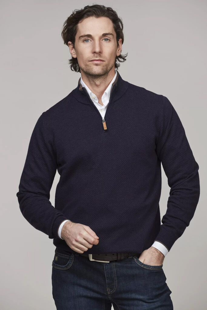 Hansen-and-Jacob_Knitwear_11756_Half-zip-diamond-knit_49_Navy_front