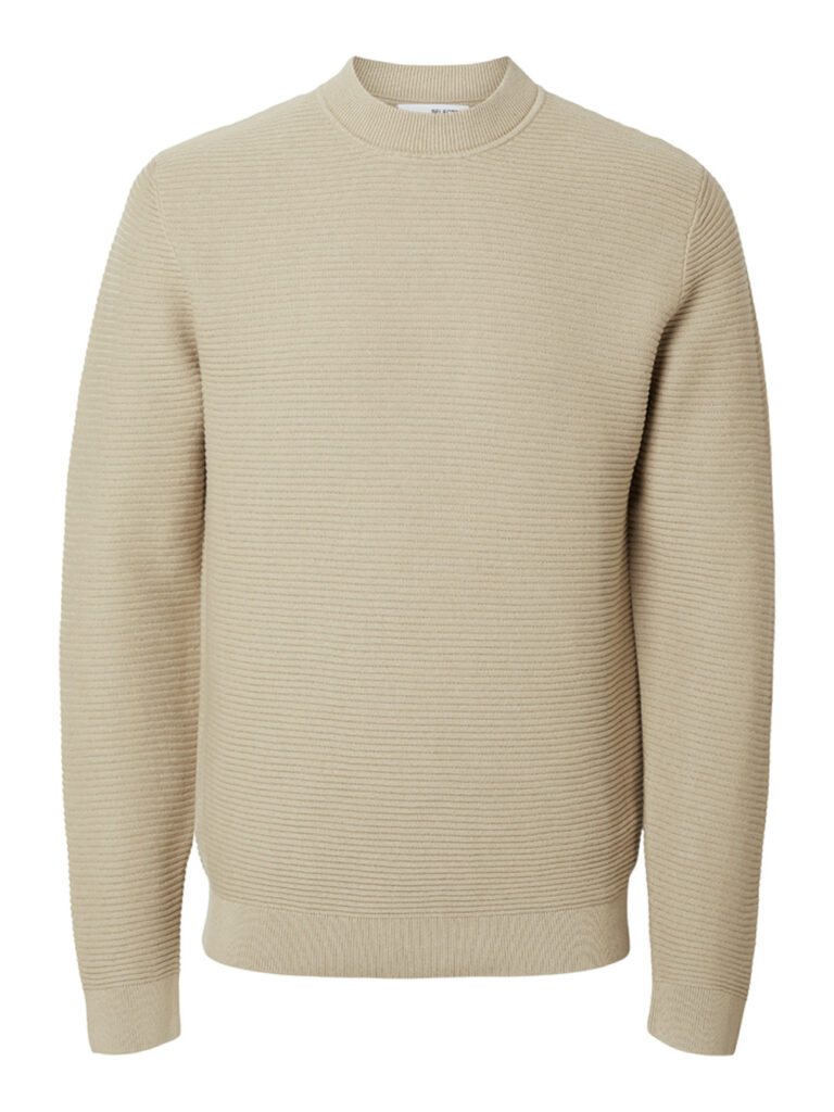 SELECTED HOMME - SLHTION LS KNIT STRUCKTURE MOCK KNIT