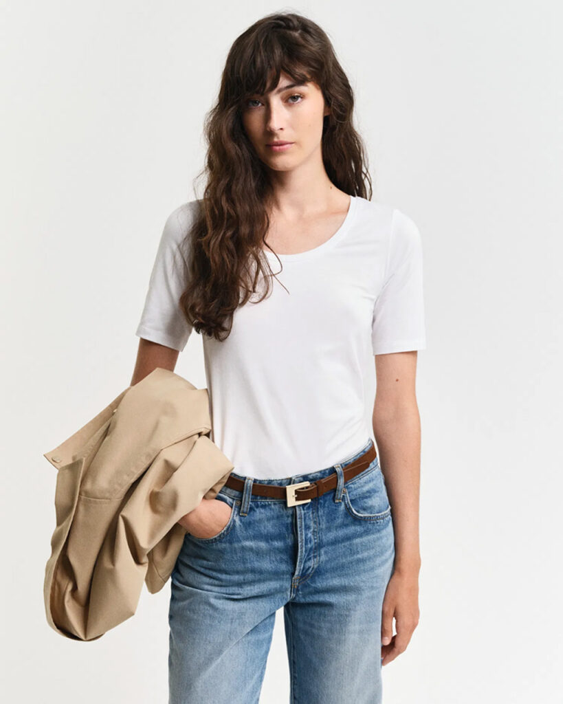 GANT - SLIM SS SCOOP NECK