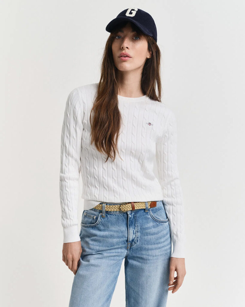 GANT - STRETCH COTTON CABLE C-NECK