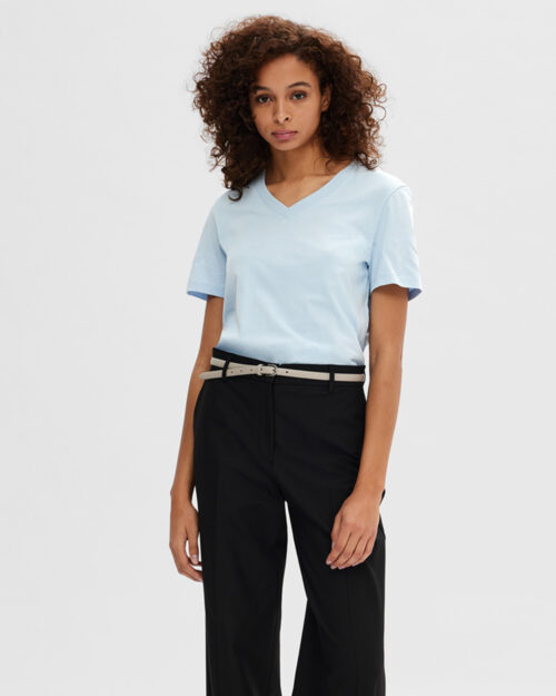 SELECTED FEMME - SLFESSENTIAL SS V-NECK TEE