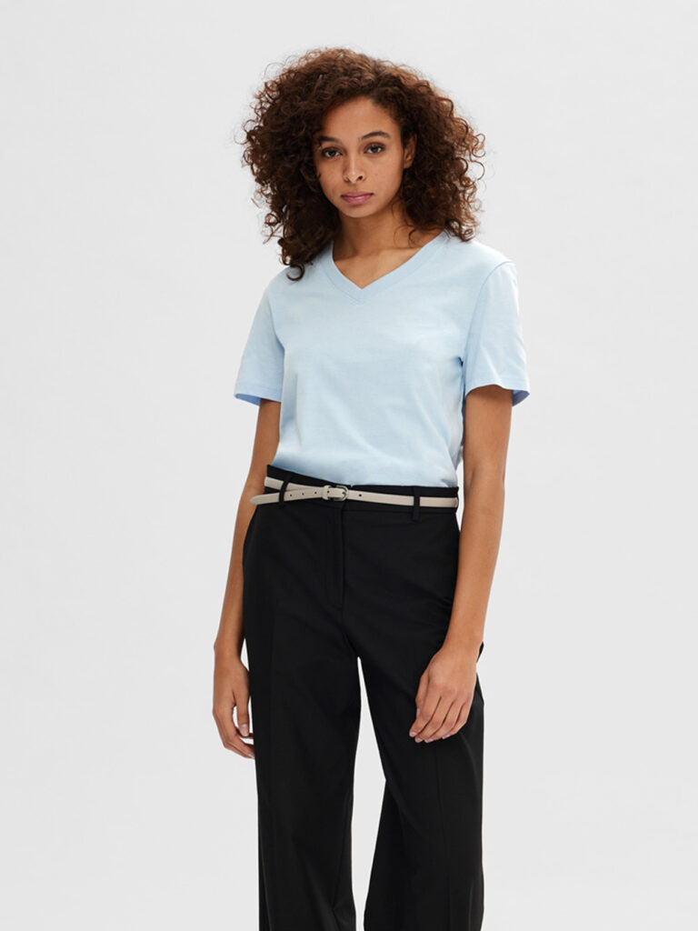 SELECTED FEMME - SLFESSENTIAL SS V-NECK TEE