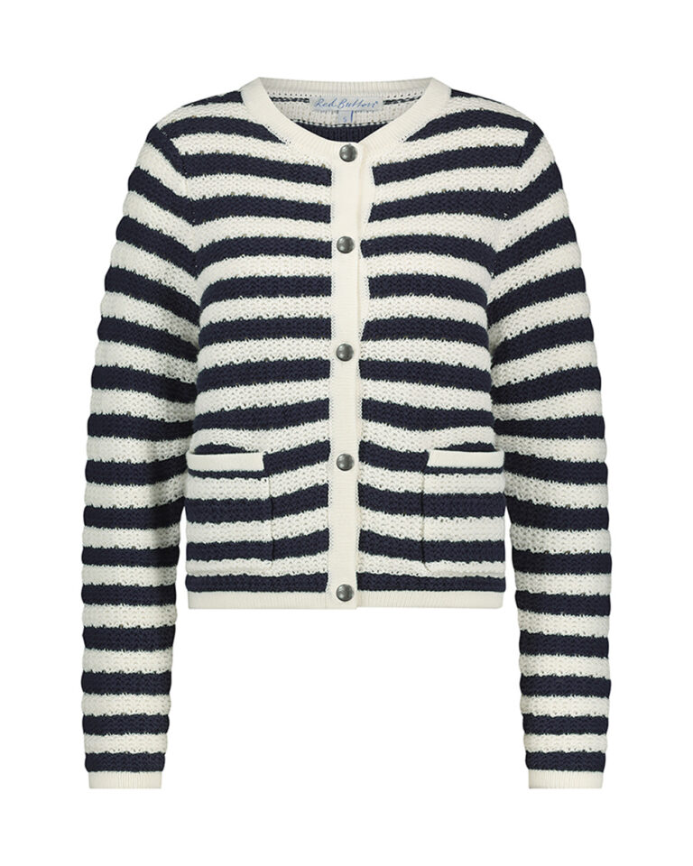 RED BUTTON DANELLE STRIPE CARDIGAN