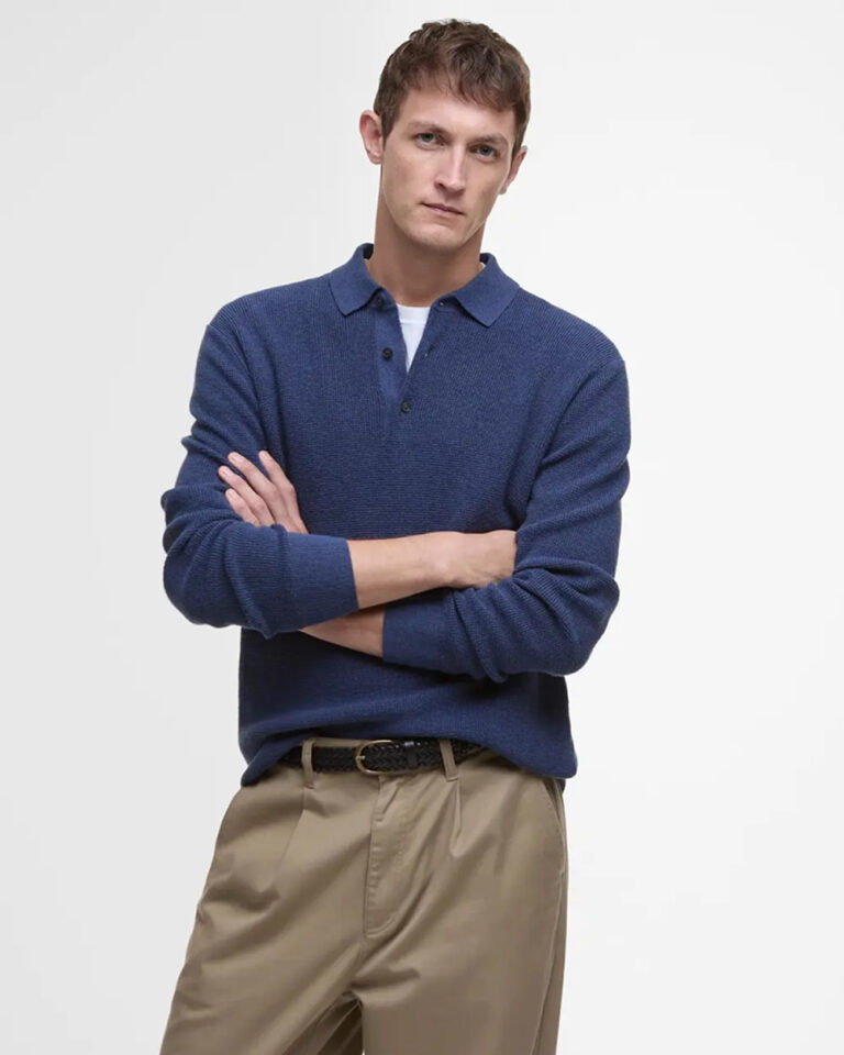 BARBOUR - BARBOUR HOLT WAFFLE KNITTED POLO SHIRT