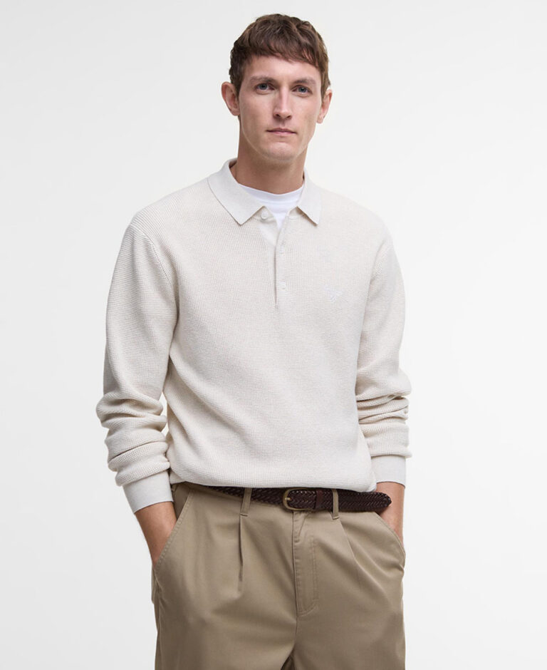 BARBOUR - BARBOUR HOLT WAFFLE KNITTED POLO SHIRT