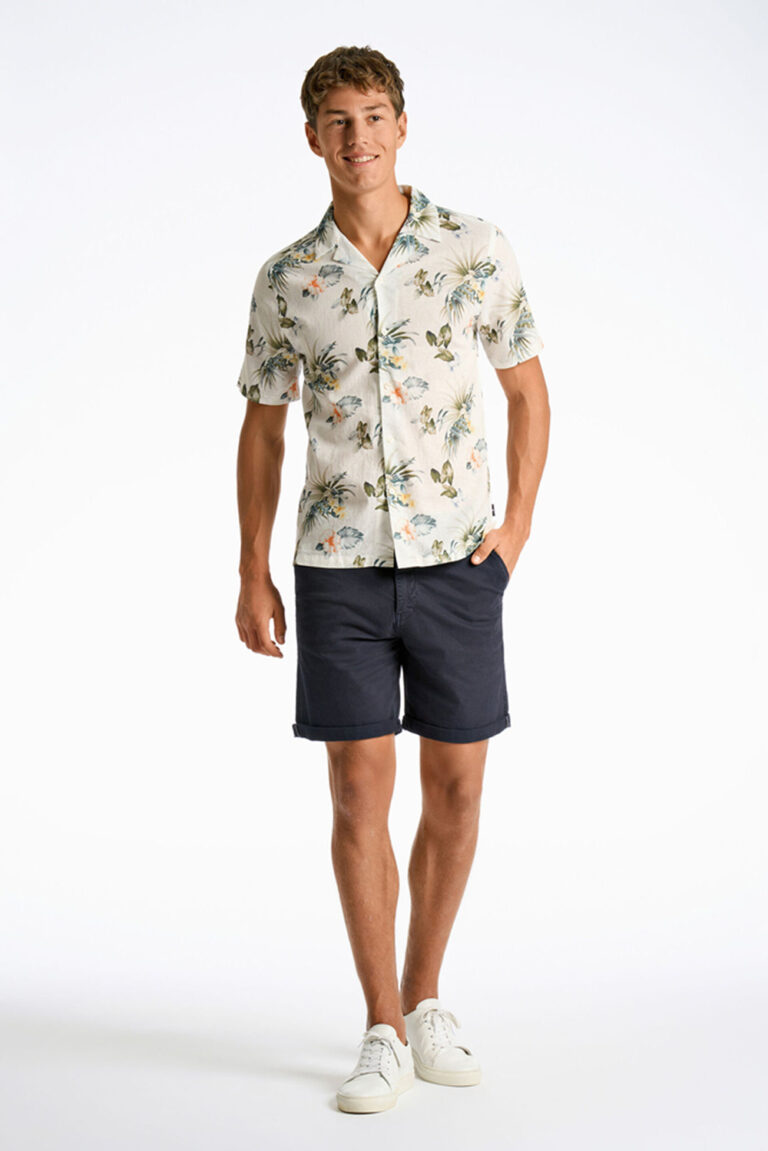LINDBERGH - LINEN BLEND AOP S/S SHIRT