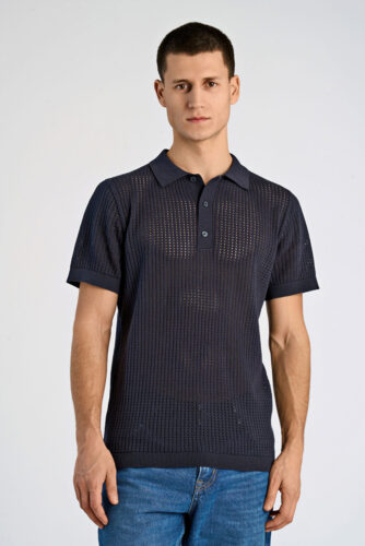 LINDBERGH - CROCHET KNITTED S/S POLO
