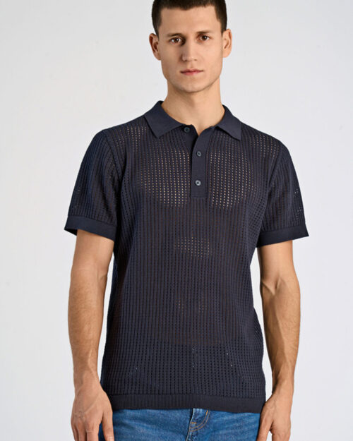 LINDBERGH - CROCHET KNITTED S/S POLO