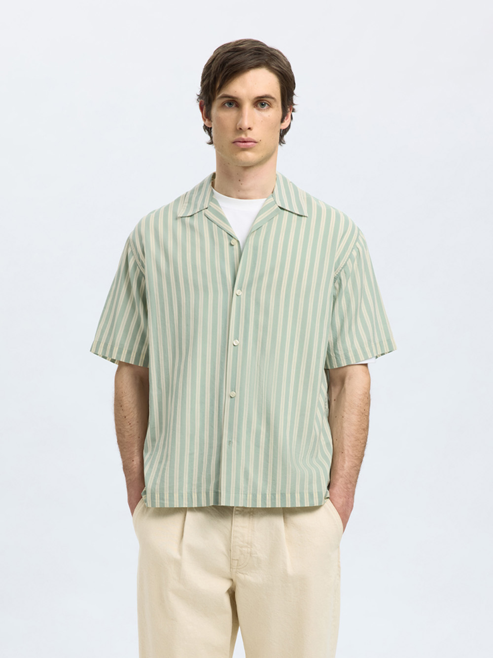 SELECTED HOMME - SLHRLXAIR MIX SS SHIRT