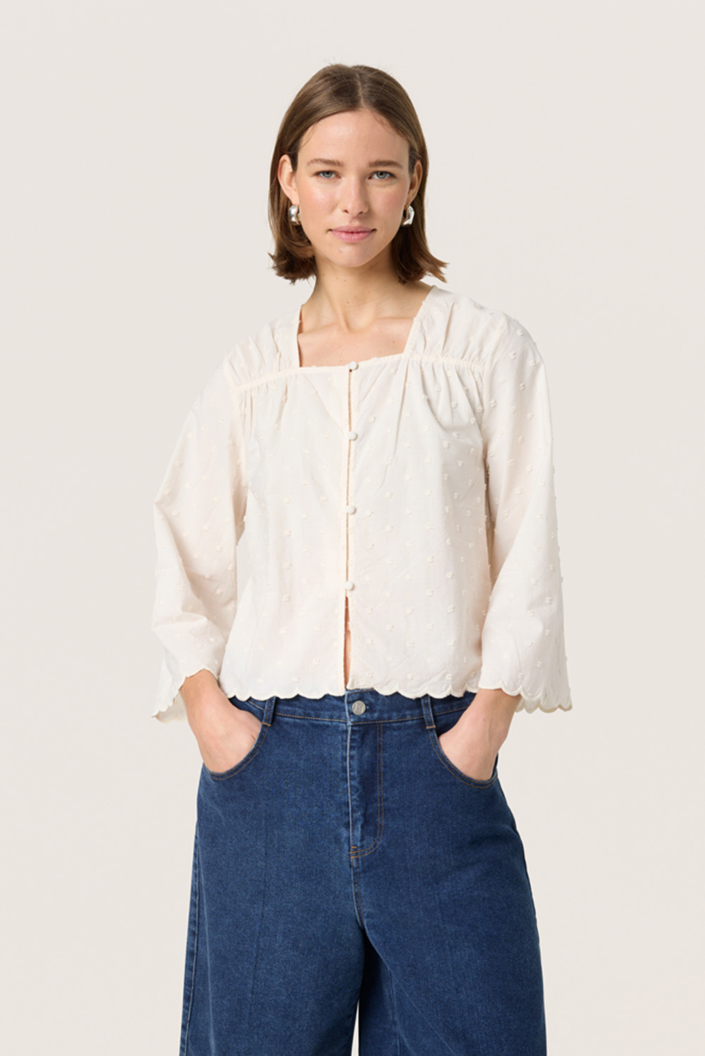SOAKED IN LUXURY - SL SUNELA BLOUSE 3/4