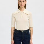 SELECTED FEMME - SLF THEA 2/4 KNIT MERINO COLLAR NECK