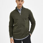 SELECTED HOMME - SLHBERG HALF ZIP CARDIGAN B