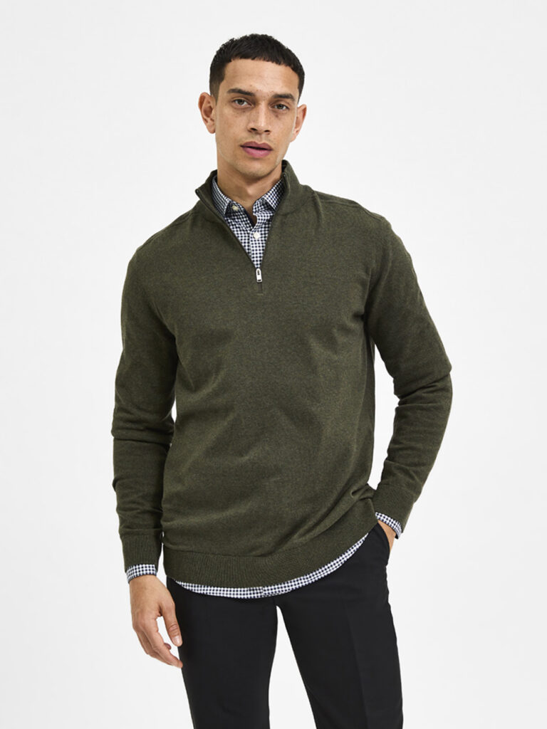 SELECTED HOMME - SLHBERG HALF ZIP CARDIGAN B