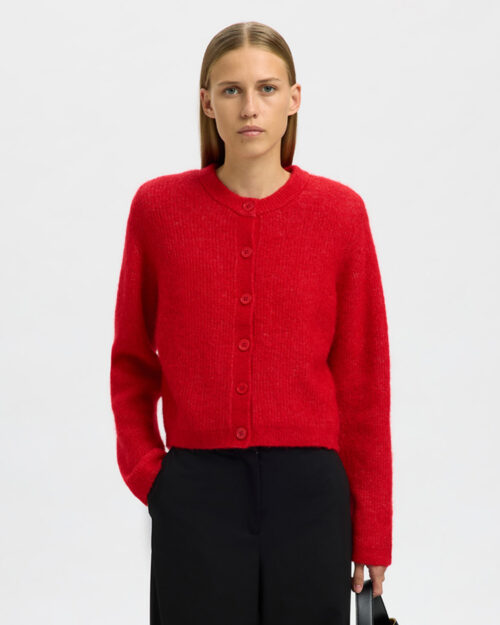 SELECTED FEMME - SLF SIA RAS LS KNIT CROPPED CARDIGAN
