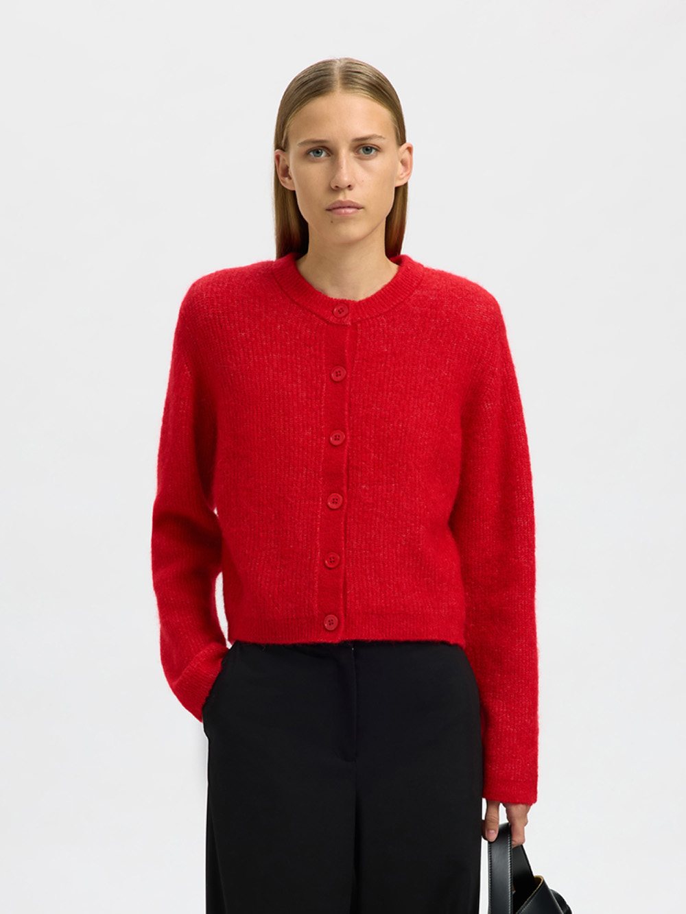 SELECTED FEMME - SLF SIA RAS LS KNIT CROPPED CARDIGAN