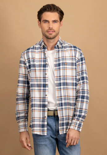 Fynch-Hatton - HERRINGBONE CHECK L/E SKJORTE