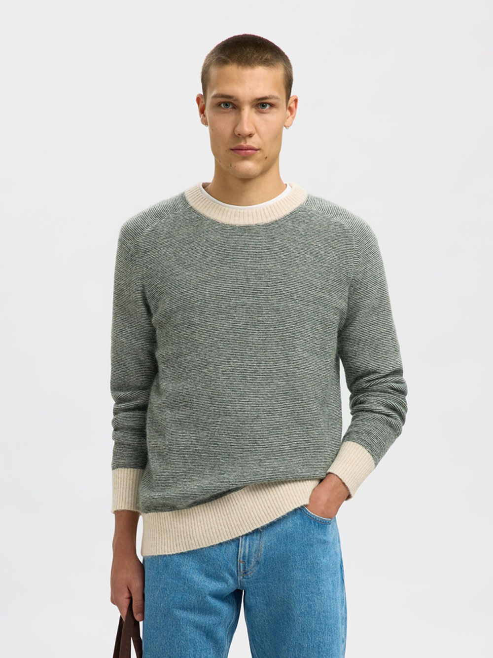 SELECTED HOMME - SLHRAI LS KNIT CREW NECK