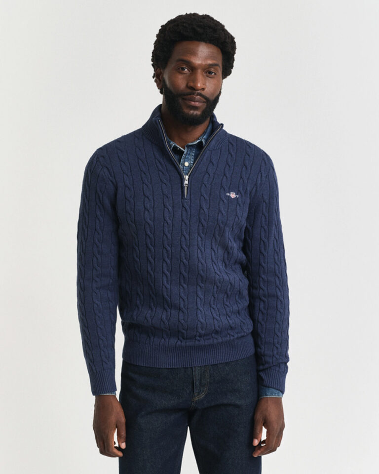 GANT - COTTON CABLE HALF ZIP