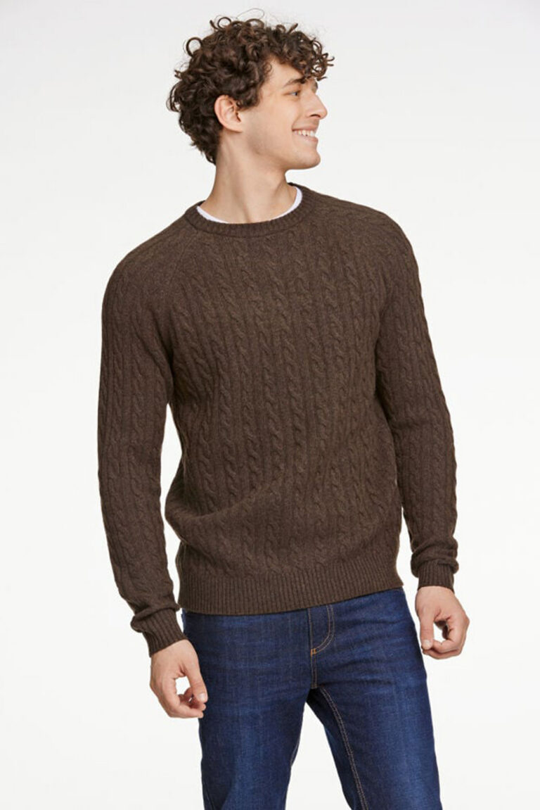 LINDBERGH - LAMBSWOOL RAGLAN CABLE O-NECK