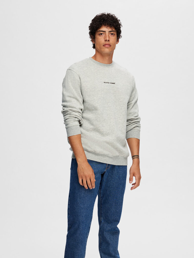 SELECTED HOMME - SLHHANKIE LOGO CREW NECK SWEAT