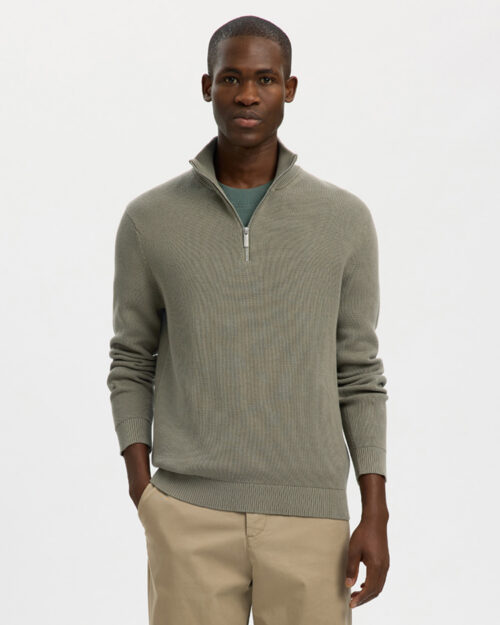 SELECTED HOMME - SLHDANE LS KNIT STRUCTURE HALF ZIP