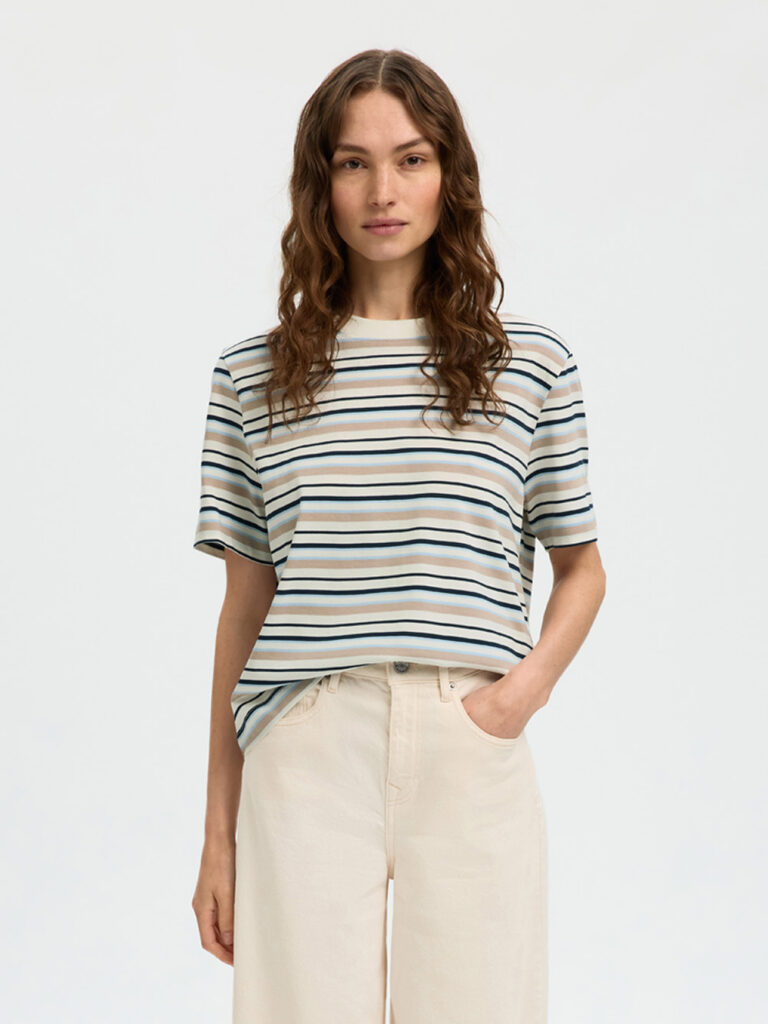 SELECTED FEMME - SLF ESSENTIAL SS STRIPED BOXY TEE
