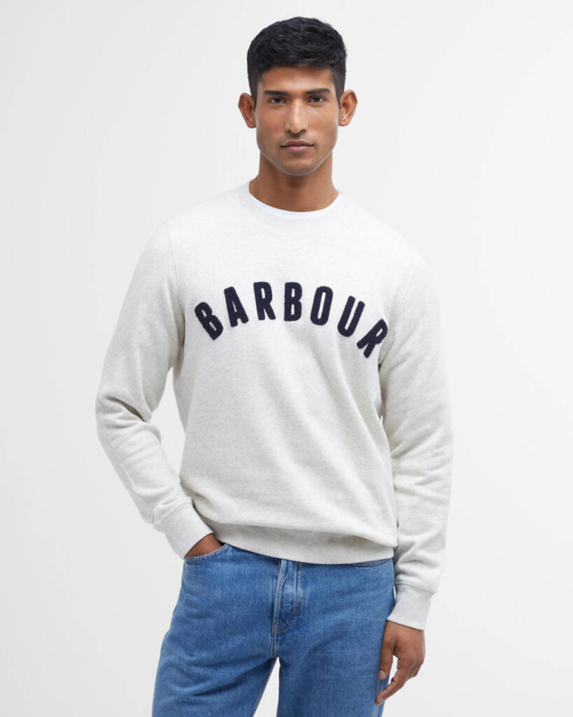 BARBOUR - BARBOUR PREP LOGO CREW ECRU