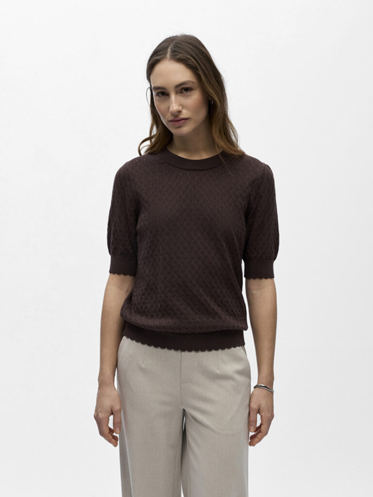 OBJECT - OBJ FLAUNY S/S RE KNIT TOP