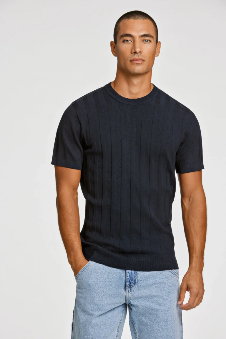 LINDBERGH - KNITTED CREW NECK T-SHIRT