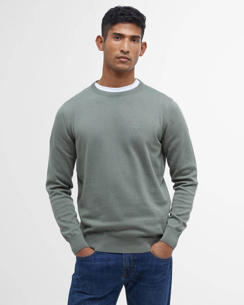 BARBOUR - BARBOUR PIMA COTTON CREW NECK SWEATER