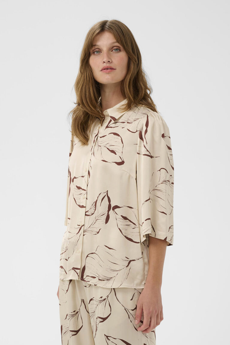 SOAKED IN LUXURY - SL CLEO PRINTED SHIRT SS