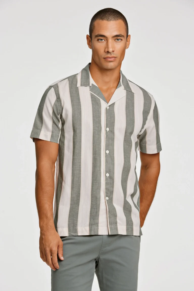 LINDBERGH - STRIPED LINEN/COTTEN SHIRT