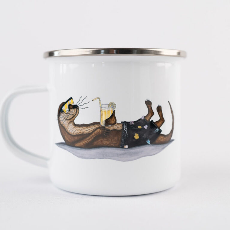 LAKOR - AN OTTER VACATION ENAMEL MUG