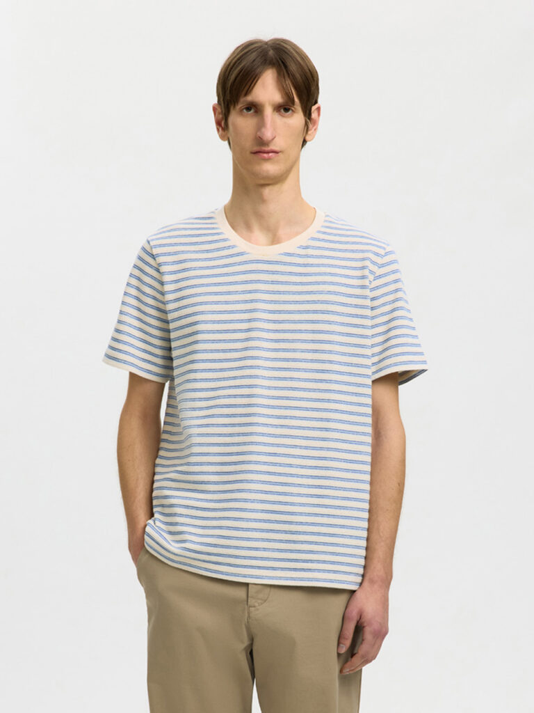 SELECTED HOMME - SLHKEVIN STRIPE SS O-NECK TEE