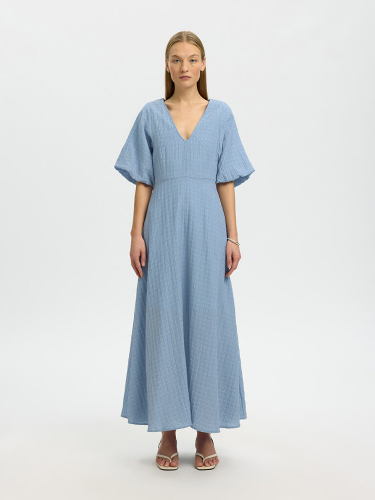 SELECTED FEMME - SLF MADDIE SS CLOSED BACK MIDI DRESS