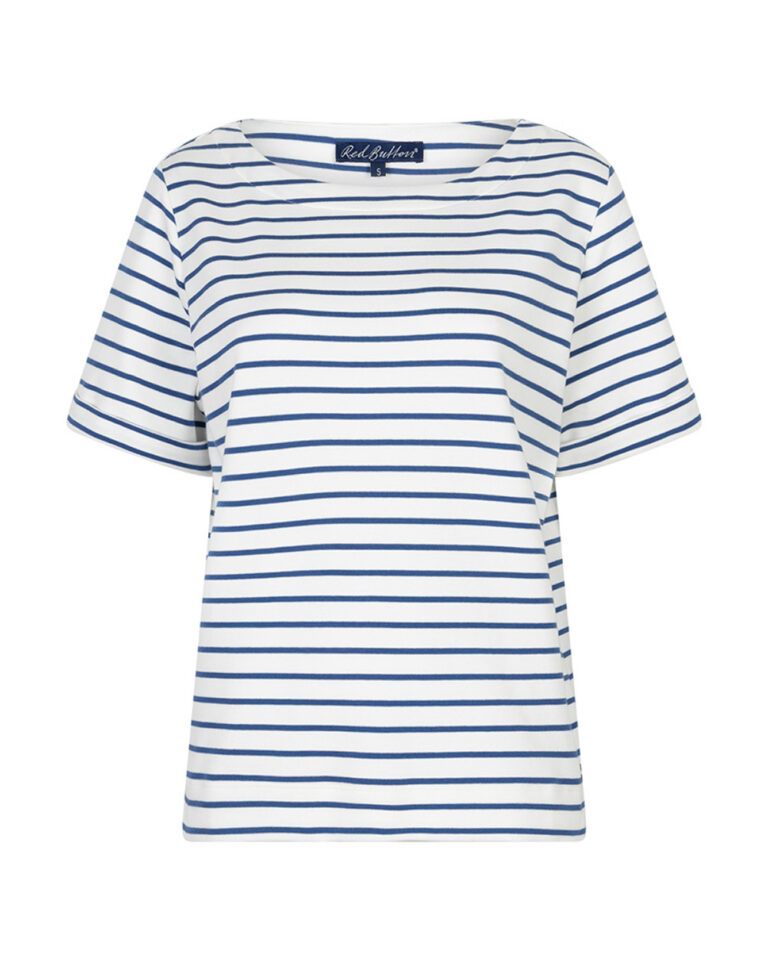 RED BUTTON - TERRY STRIPE SHORT SLEEVE