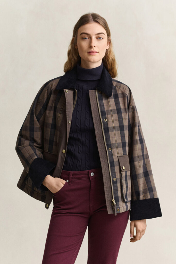GANT - CHECKED WAXED JACKET