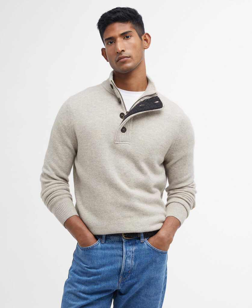 BARBOUR - PATCH HALF ZIP KNITTED