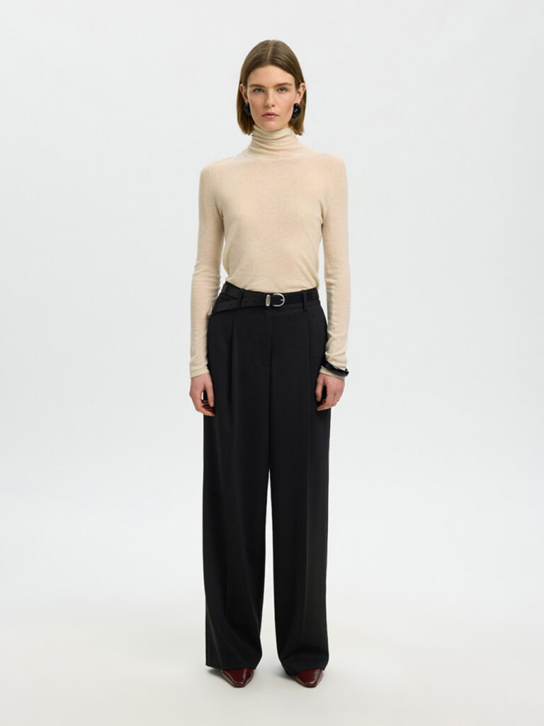 SELECTED FEMME - SLW WIDE MARA WOOL BLEND HW PANT