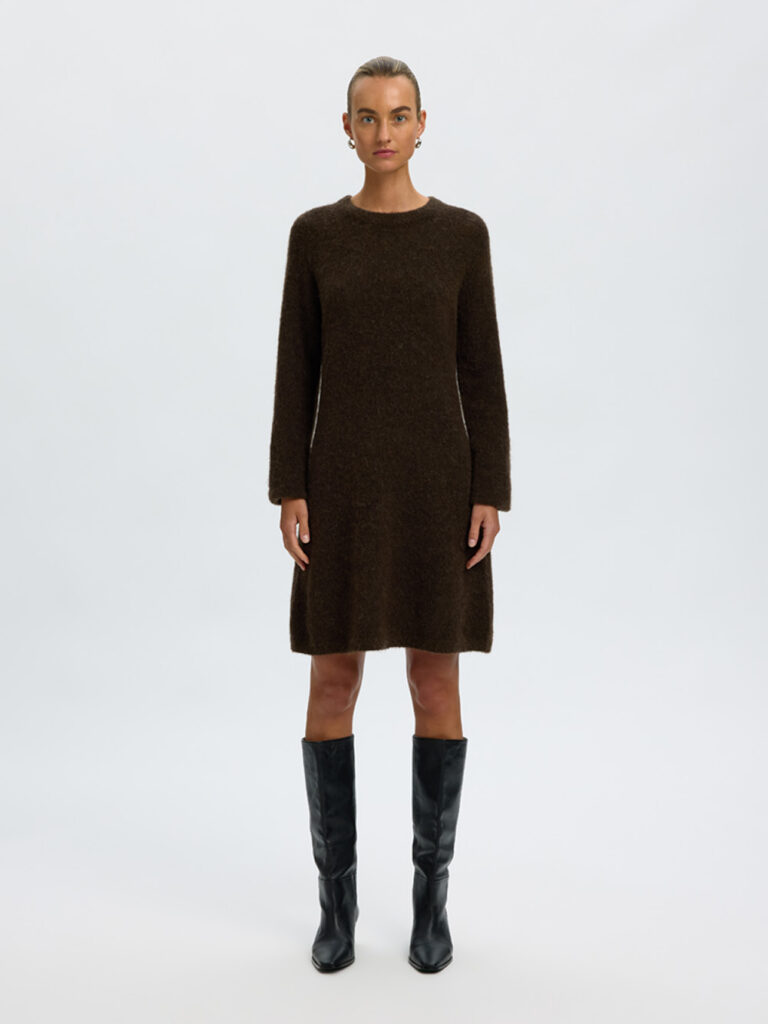 SELECTED FEMME - SLWLULU BRUSHED O-NECK LS DRESS